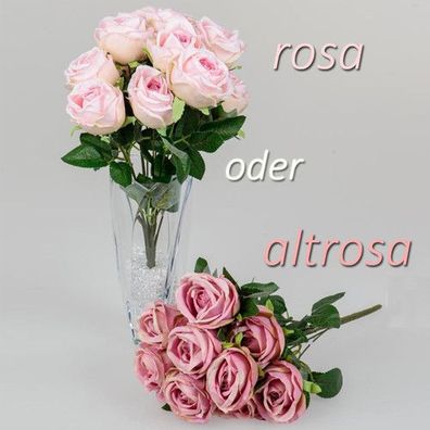 Formano Rosenstrauß Kunstblumen Rosen rosa oder altrosa NEU