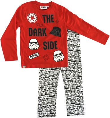 Lego Star Wars Kinder Schlafanzug lang 2tlg Pyjama Set Stormtrooper Jungen rot