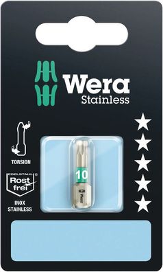 Wera 3867/1 TS SB TORX® Bits, Edelstahl, TX 10 x 25 mm 05073620001