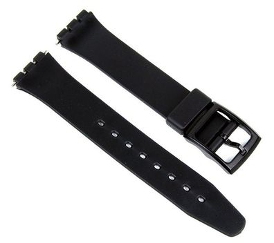 Uhrenarmband 17mm Kunststoff schwarz passend zu Swatch Uhren 18053B