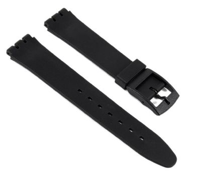 Minott Uhrenarmband Kunststoff Band für Swatch 17mm schwarz 203901710