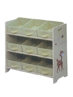 Kidland Kinderregal 66x30x59 cm Bambi Regal Holzregal Aufbewahrungsregal 9 Boxen