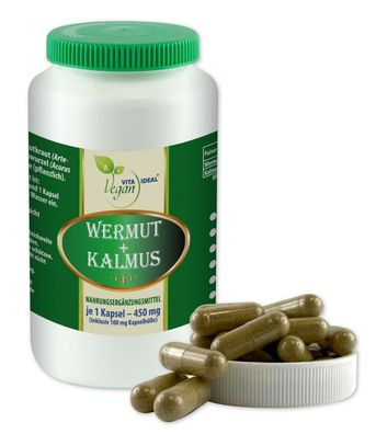 Vitaideal Vegan® Wermut + Kalmus (Artemisia absinthium, Acorus) vegane Kapseln