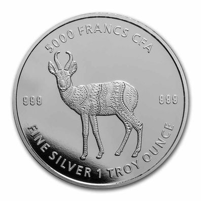 Mandala Antilope Antelope 2021 1 oz 999 Silber Silbermünze 5000 Francs