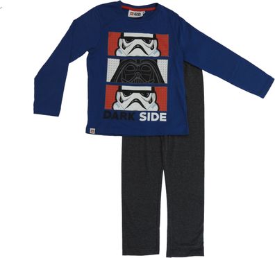 Lego Star Wars Kinder Schlafanzug lang 2tlg Pyjama Set Trooper Jungen blau