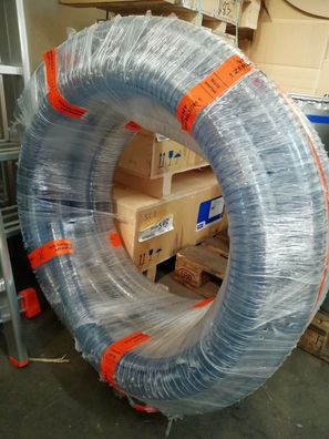 10 Meter PVC-Spiralschlauch 76 x 88 mm mit Drahtspirale transparent