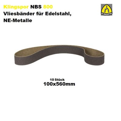 Klingspor Schleifvliessband 100x560mm Rohrbandschleifer NBS800 Medium 10 Stück