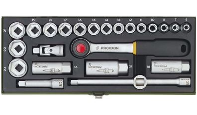 Proxxon Kompakt-Steckschlüsselsatz 23110 mit 3/8"-Ratsche 24-teilig