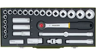 Proxxon Steckschlüsselsatz 23000 mit 1/2"-Ratsche 29-teilig