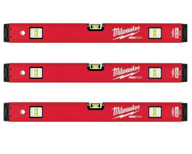 Milwaukee Wasserwaage Redstick Premium 60 cm - 3 Stück