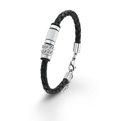 s. Oliver Jewel Herren Armband Leder Edelstahl SO1197/1 - 9076369