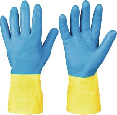 Chemiehandschuh Kenora Gr.7 blau/ gelb EN 388, EN 374 PSA III Stronghand