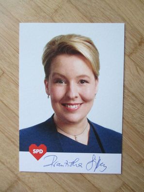 Bundesministerin SPD Dr. Franziska Giffey - handsigniertes Autogramm!!