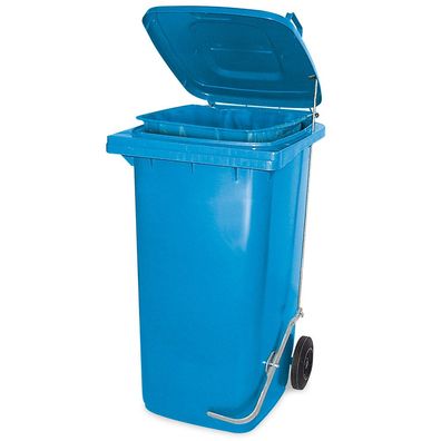 Müllbehälter mit Fußpedal u. Klemmring, 80 Liter, blau, BxTxH 445x520x930 mm