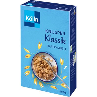 Kölln Knusper Klassik Hafer Müsli mit feiner Vanille Note 600g