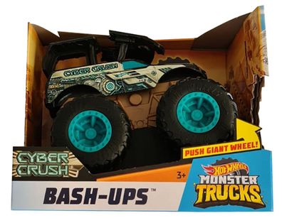 Mattel Hot Wheels GCF97 - Monster Truck 1:64, BASH-UPS Cyber Crush Actioncar für