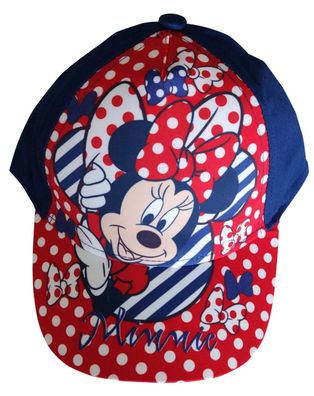 Disney Minnie Maus Kappe Basecap, Cappy Mütze Sonnenhut für Kinder Blau mit weiß