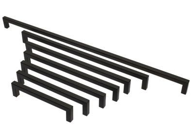 Möbelgriffe schwarz, Küchengriffe BA 128 - 480 mm, Türgriffe eckig