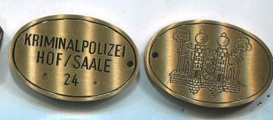 Polizei Dienstmarke Kriminalpolizei Hof Saale Göde Replik (zu31)