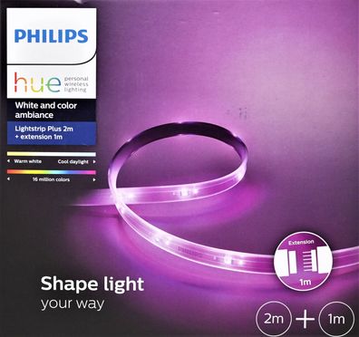 Philips Hue White and Color Ambiance Lightstrip Plus LED-Streifen, 3 Meter * A