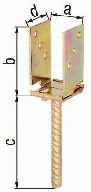 U-Pfostenträger ETA-10/0210 71-131x110x200x70mm TZN GAH