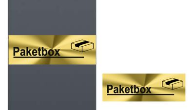 Paketbox Aufkleber mit Wunschtext Paket Box Kennzeichnung mit Wunschname (R86/8)