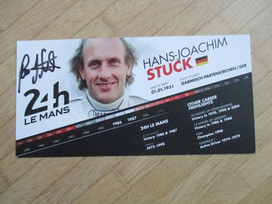 Volkswagen BMW DTM Le Mans Hans-Joachim Stuck - handsigniertes Autogramm!!