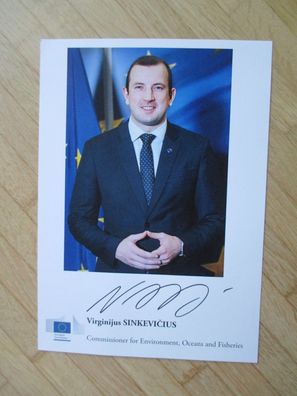 EU Kommissar Virginijus Sinkevicius - handsigniertes Autogramm!!!