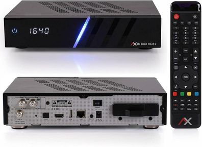 AX 4K-BOX HD61 UHD 2160p E2 Linux Receiver mit 2x Sat (DVB-S2x) Tunern