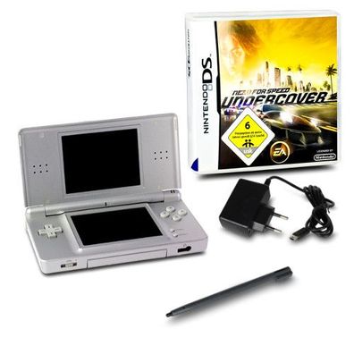 DS Lite Konsole Silber #73A + ähnl Ladekabel + Need for Speed Undercover