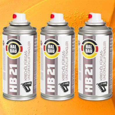 Rostlöser Kriechöl Waffenöl Spray-Dose 150ml 3x HB21 für Druckluft- & Gasnagler