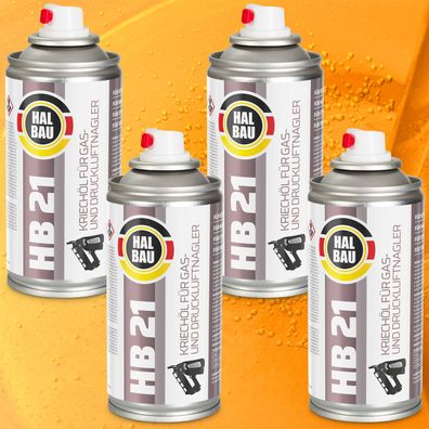 Kriechöl Waffenpflege Spray-Dose 4x150ml für Druckluft- &Gasnagler HB21 HALBAU