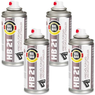 Kriechöl Waffenpflege Spray-Dose 150ml 4x für Druckluft- & Gasnagler HB21 HALBAU