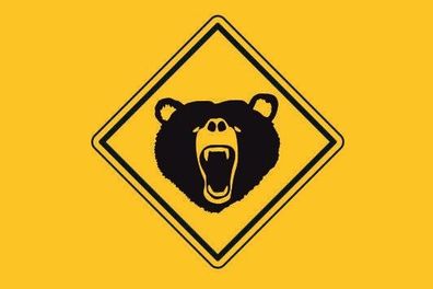 Fahne Flagge Vorsicht Grizzly Bär Premiumqualität