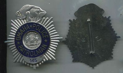 Polizei Brustabzeichen USA Omaha Police Patrolman Göde Replik (zu53)