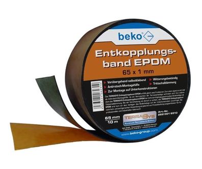 Beko Terrasys Entkopplungsband EPDM, 65 mm x 1 mm x 10 m