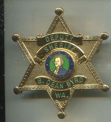 Polizei Brustabzeichen USA BDean Byrd Wahington SheriffGöde Replik (zu87)