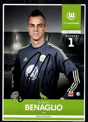 Diego Benaglio VFL Wolfsburg 2012-13 Original Signiert + A 87544