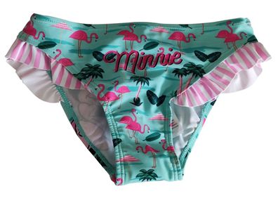 Disney Minnie Maus Bikinihose, Badehose, Badeslip, mit Flamingos Türkis für Kind