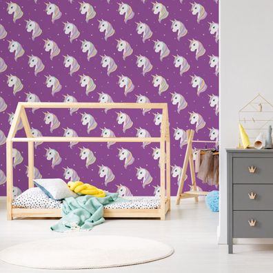 10m VLIES TAPETE Rolle Kinderzimmer Einhörner Sterne Himmel Nacht XXL 3391