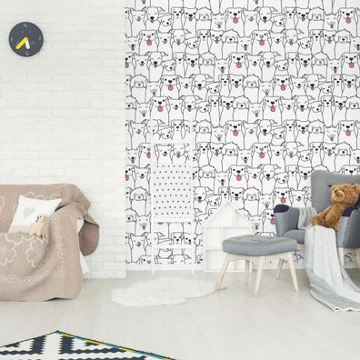 10m VLIES TAPETE Rolle Kinderzimmer Haustiere Fröhliche Hunde Natur XXL 3298
