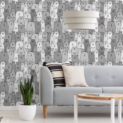 10m VLIES TAPETE Rolle Kinderzimmer Wildtiere Bären Kleinbären Natur XXL 3262