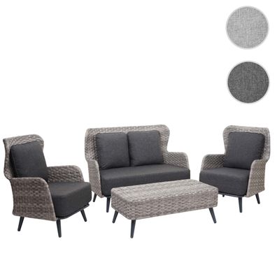 Poly-Rattan Gartengarnitur HWC-G53, Lounge-Set Sofa Sitzgruppe, Spun Poly