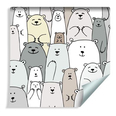 10m VLIES TAPETE Rolle Kinderzimmer Wildtiere Bären Kleinbären Wald XXL 481