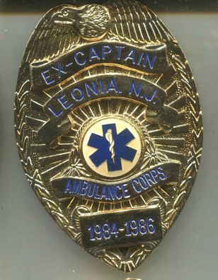 Polizei Brustabzeichen USA Leona New Jersey ambulance Göde Replik (zu110)