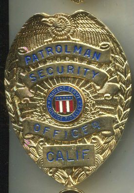 Polizei Brustabzeichen USA Security Officer California Göde Replik (zu112)