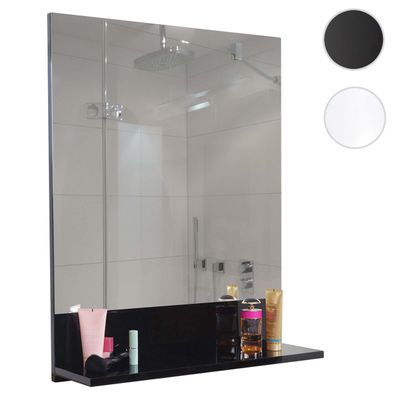 Wandspiegel mit Ablage HWC-B19, Badspiegel Badezimmer, hochglanz 75x80cm