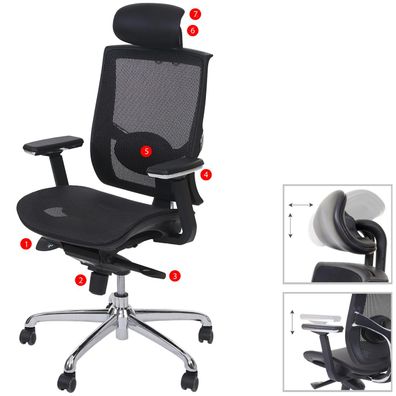 Bürostuhl HWC-A55, Schreibtischstuhl Drehstuhl, Kunstleder Textil ISO9001 schwarz