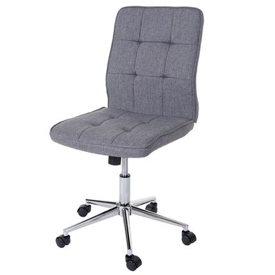 Bürostuhl HWC-K43, Drehstuhl Arbeitshocker Schreibtischstuhl, Textil grau