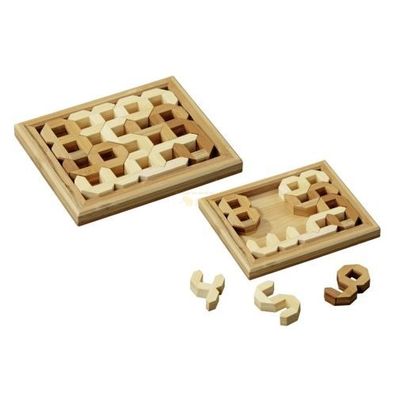 Tricky Numbers - Bambus - 10 Puzzleteile - Denkspiel - Knobelspiel